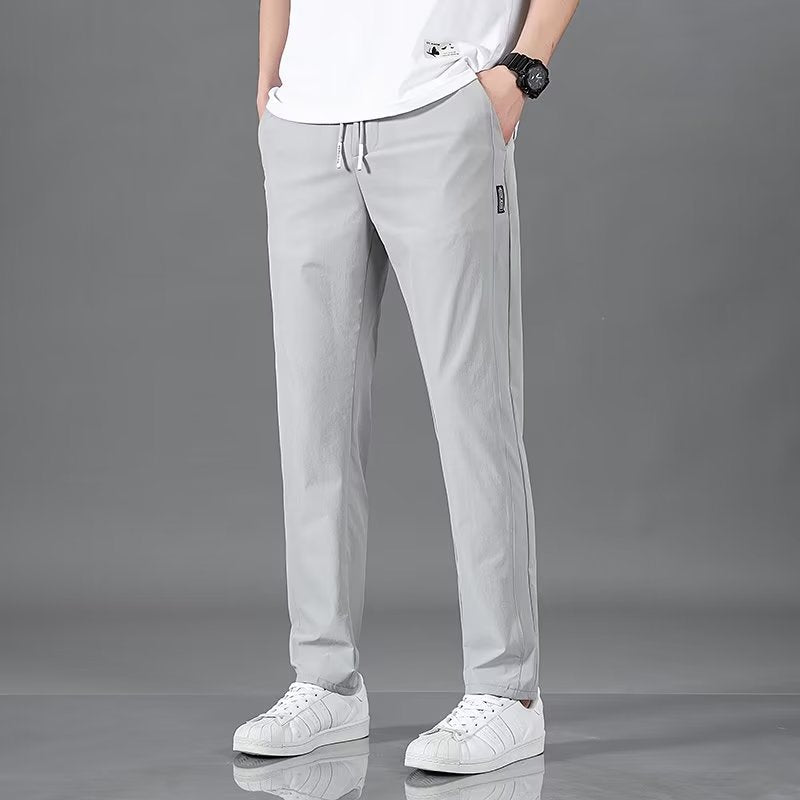 Men's Silk Plus Size Straight-Leg Pants