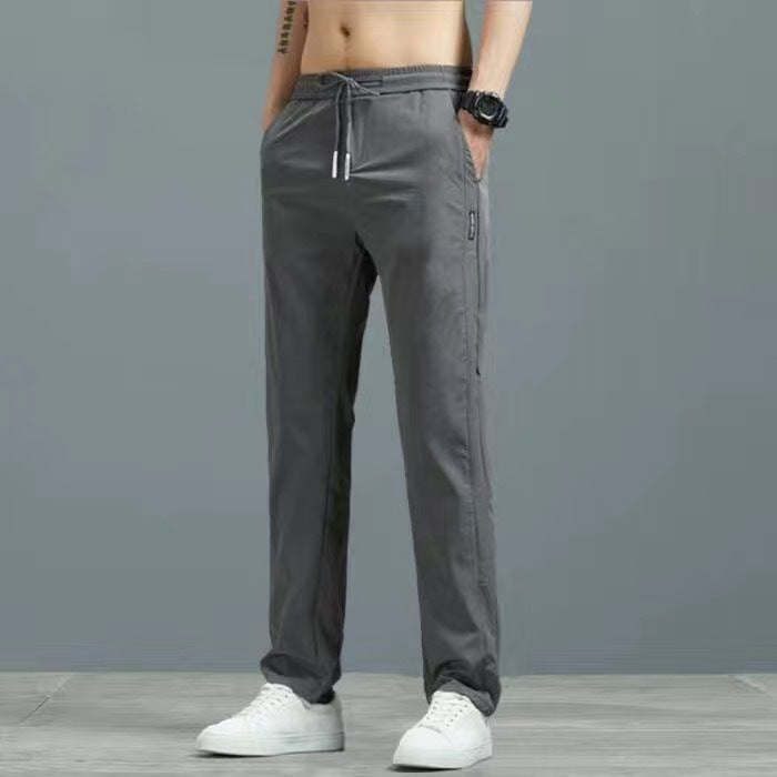 Men's Silk Plus Size Straight-Leg Pants