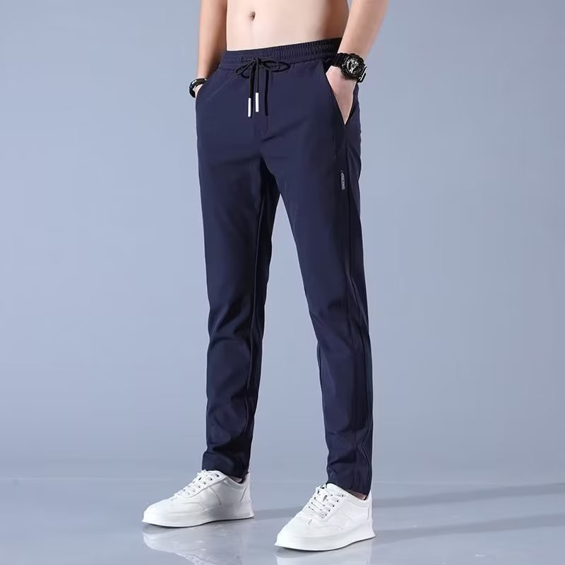 Men's Silk Plus Size Straight-Leg Pants