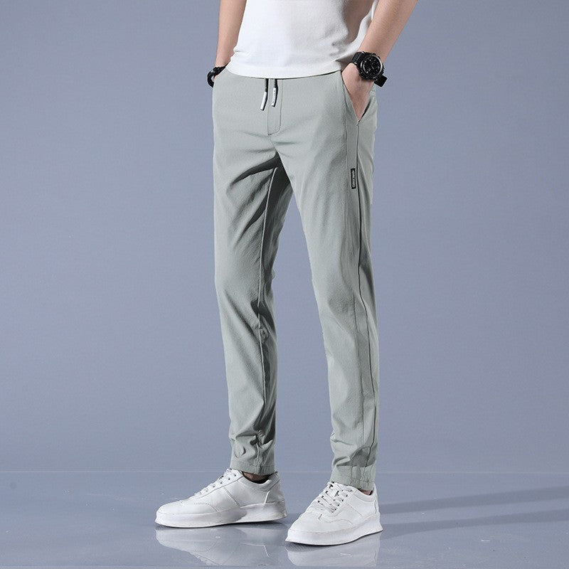 Men's Silk Plus Size Straight-Leg Pants