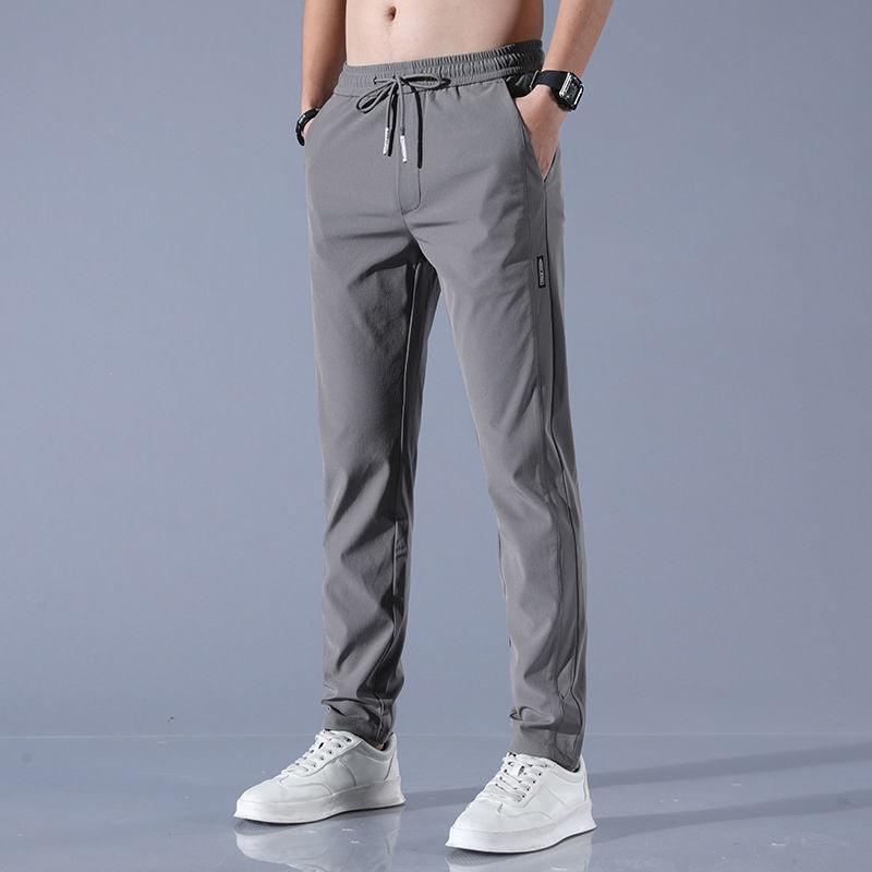 Men's Silk Plus Size Straight-Leg Pants