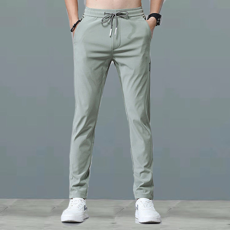 Men's Silk Plus Size Straight-Leg Pants