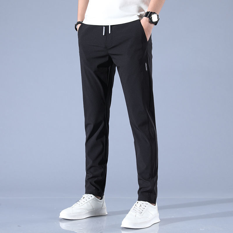 Men's Silk Plus Size Straight-Leg Pants