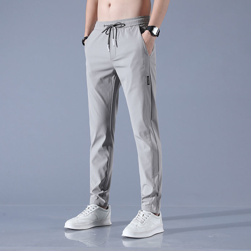 Men's Silk Plus Size Straight-Leg Pants