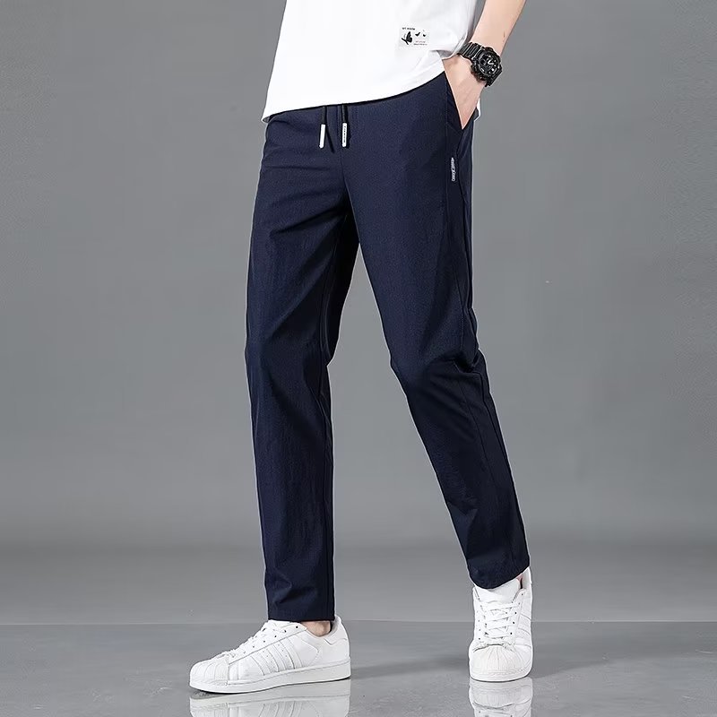 Men's Silk Plus Size Straight-Leg Pants