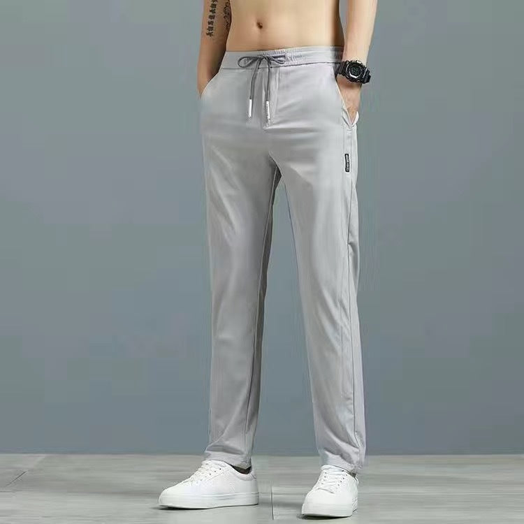 Men's Silk Plus Size Straight-Leg Pants