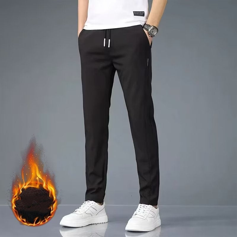 Men's Silk Plus Size Straight-Leg Pants