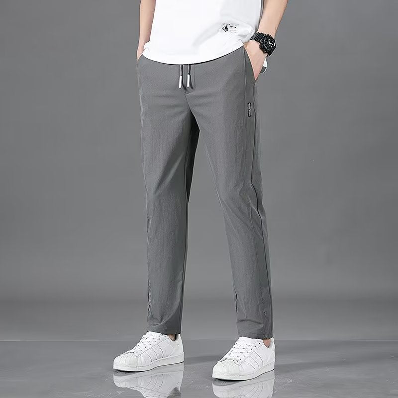 Men's Silk Plus Size Straight-Leg Pants