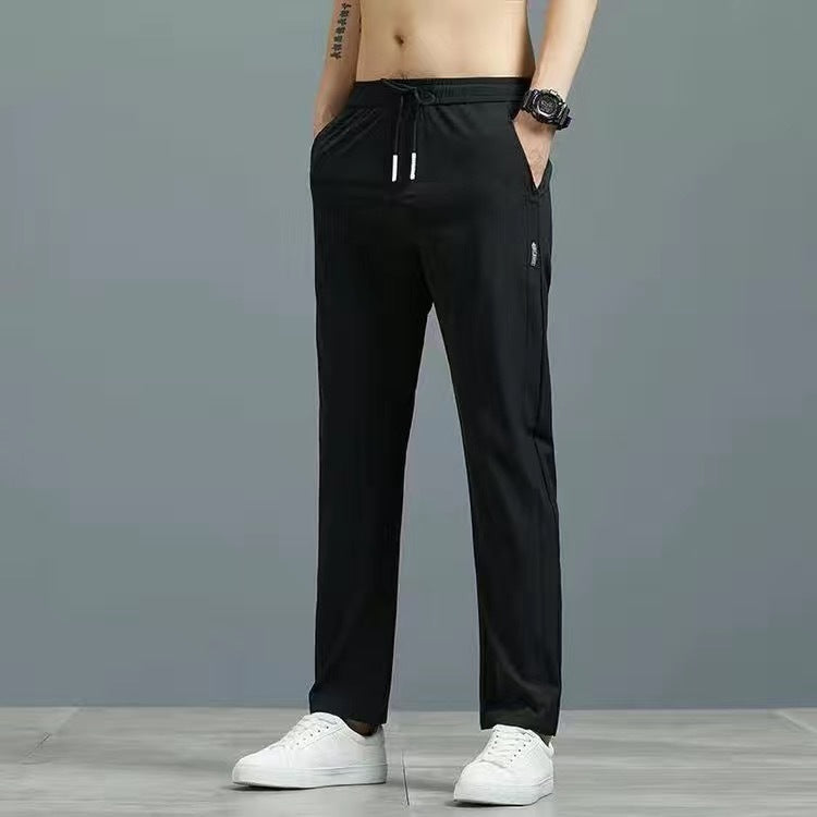 Men's Silk Plus Size Straight-Leg Pants