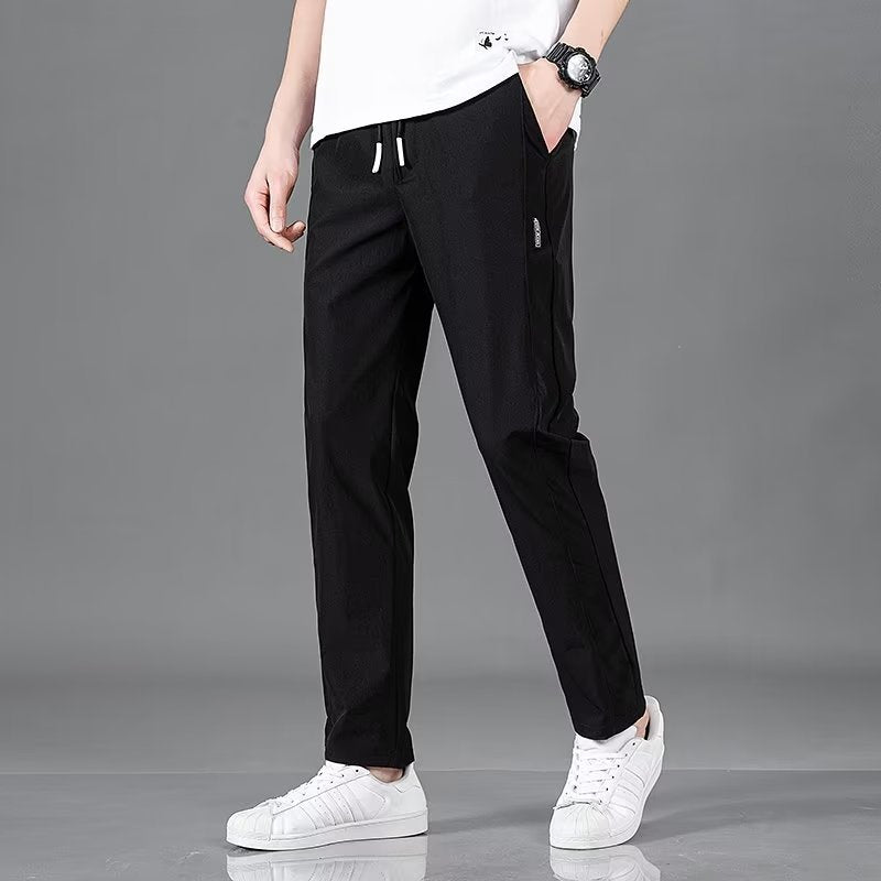 Men's Silk Plus Size Straight-Leg Pants