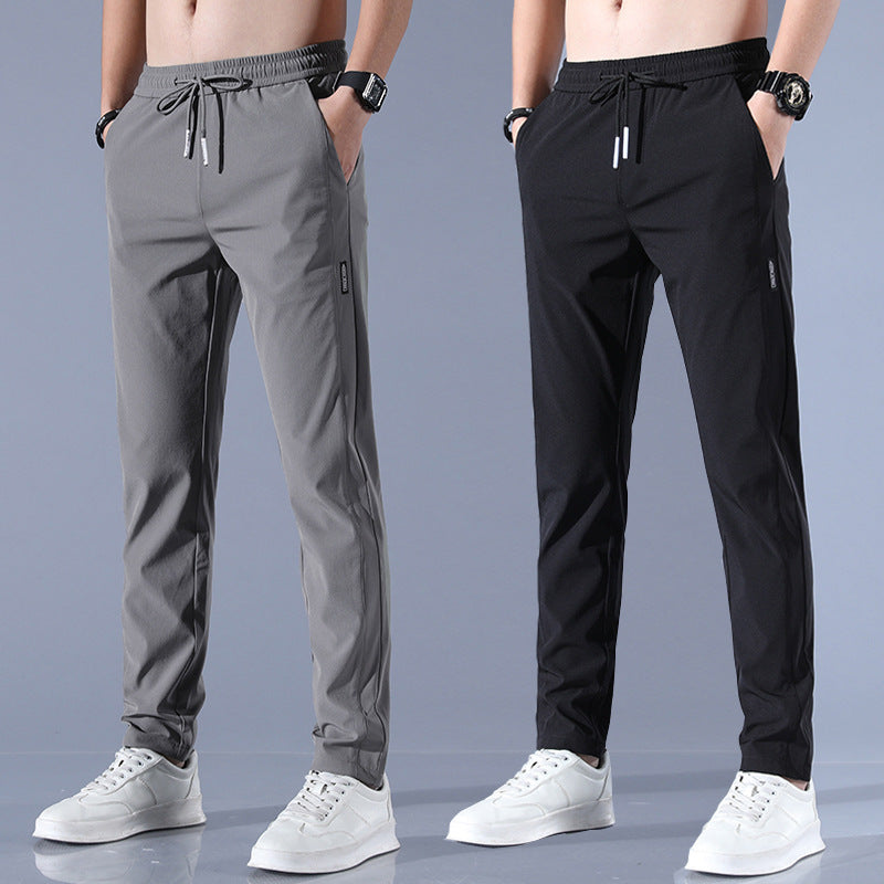Men's Silk Plus Size Straight-Leg Pants